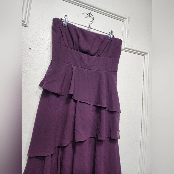 Lulus Gorgeous Essence Dark Purple Strapless Tiered Maxi Dress Wedding Party - Picture 7 of 8